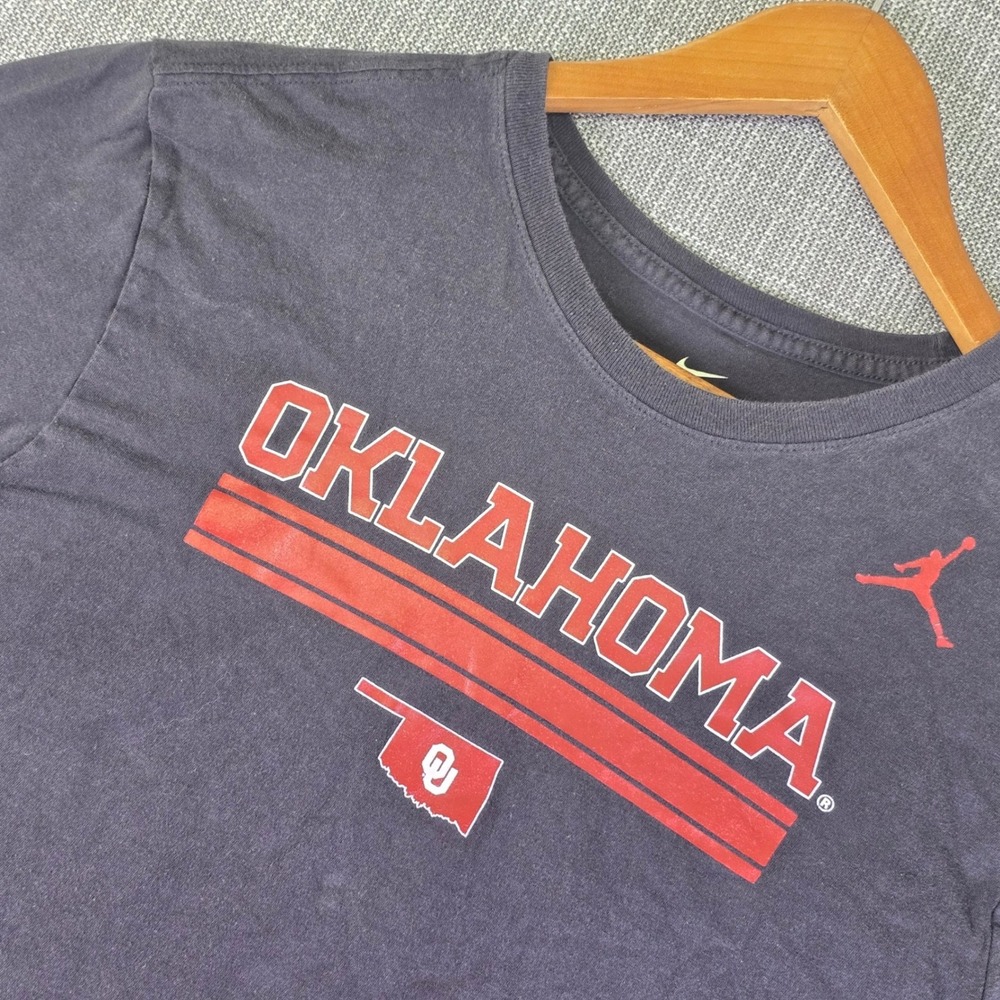 Oklahoma Sooners Jordan Brand Shirt Mens Large Black Graphic Short Sleeve Tee